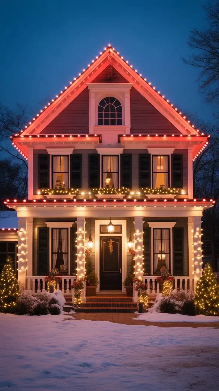 Red And White Christmas Lights 2026: Elegant Outdoor Ideas For A Festive Home