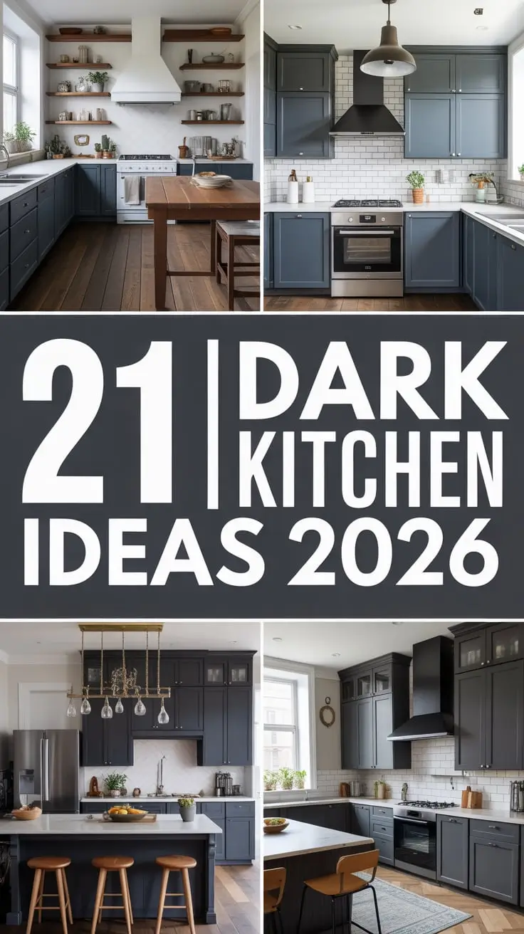 Dark Kitchen Ideas 2026: Modern, Luxury, Rustic and Brightened Dark Interior Designs