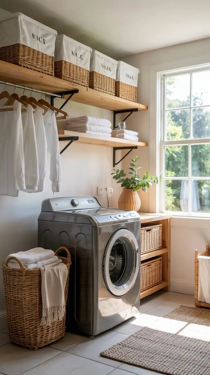 Laundry Room Shelves Ideas 2026: Modern, Farmhouse & Creative Storage Solutions