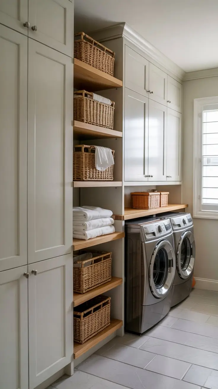 Laundry Room Shelves Ideas 2026: Modern, Farmhouse & Creative Storage Solutions