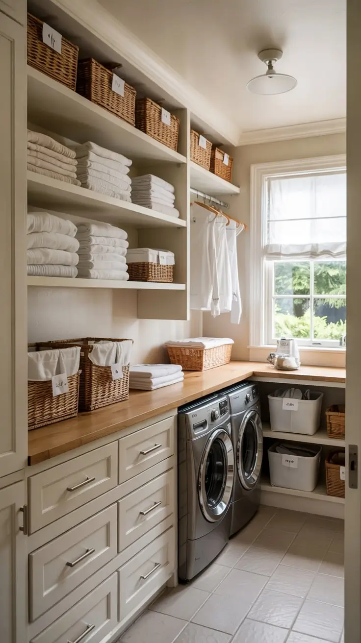 Laundry Room Shelves Ideas 2026: Modern, Farmhouse & Creative Storage Solutions