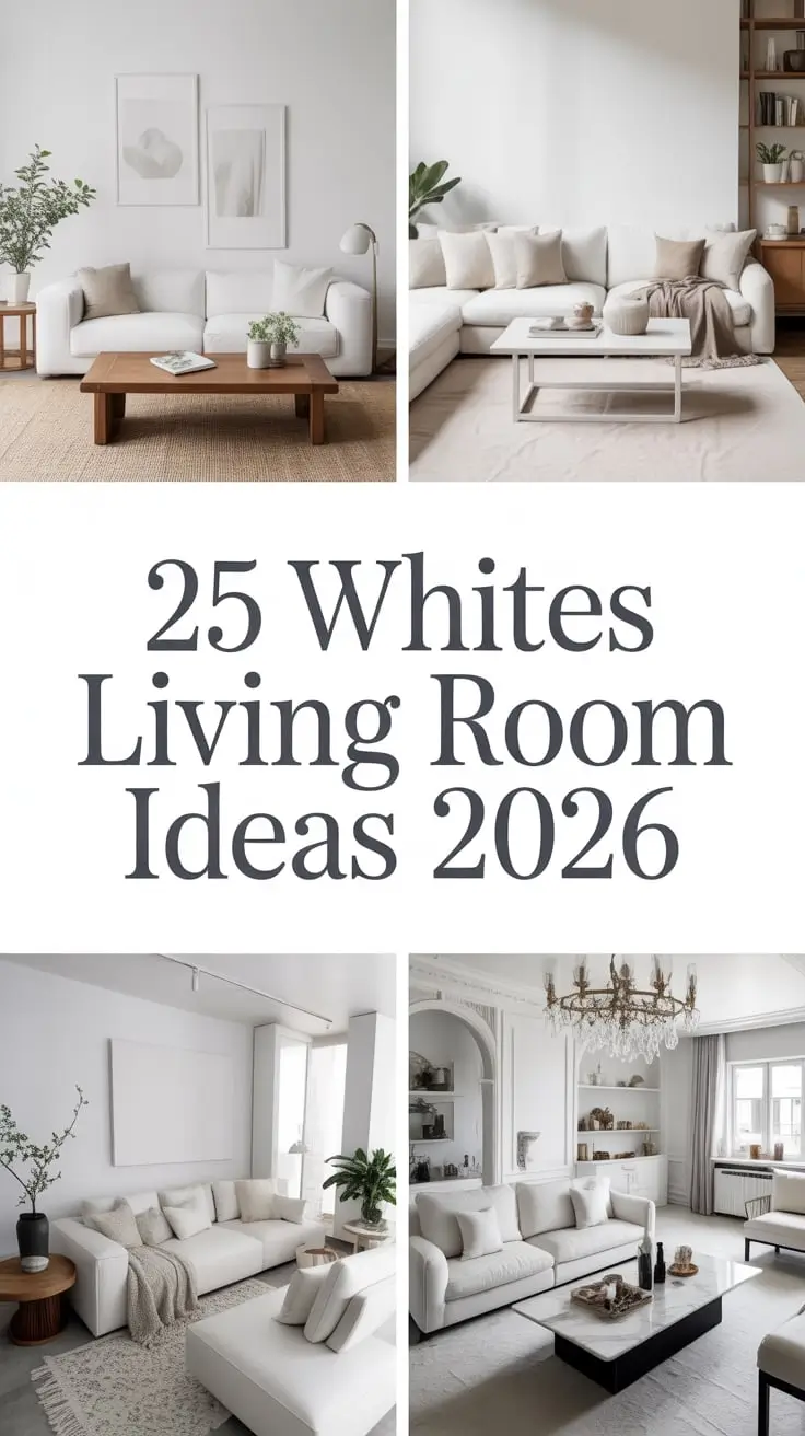 Whites Living Room Ideas 2026: Modern Color Palettes, Walls, and Design Trends