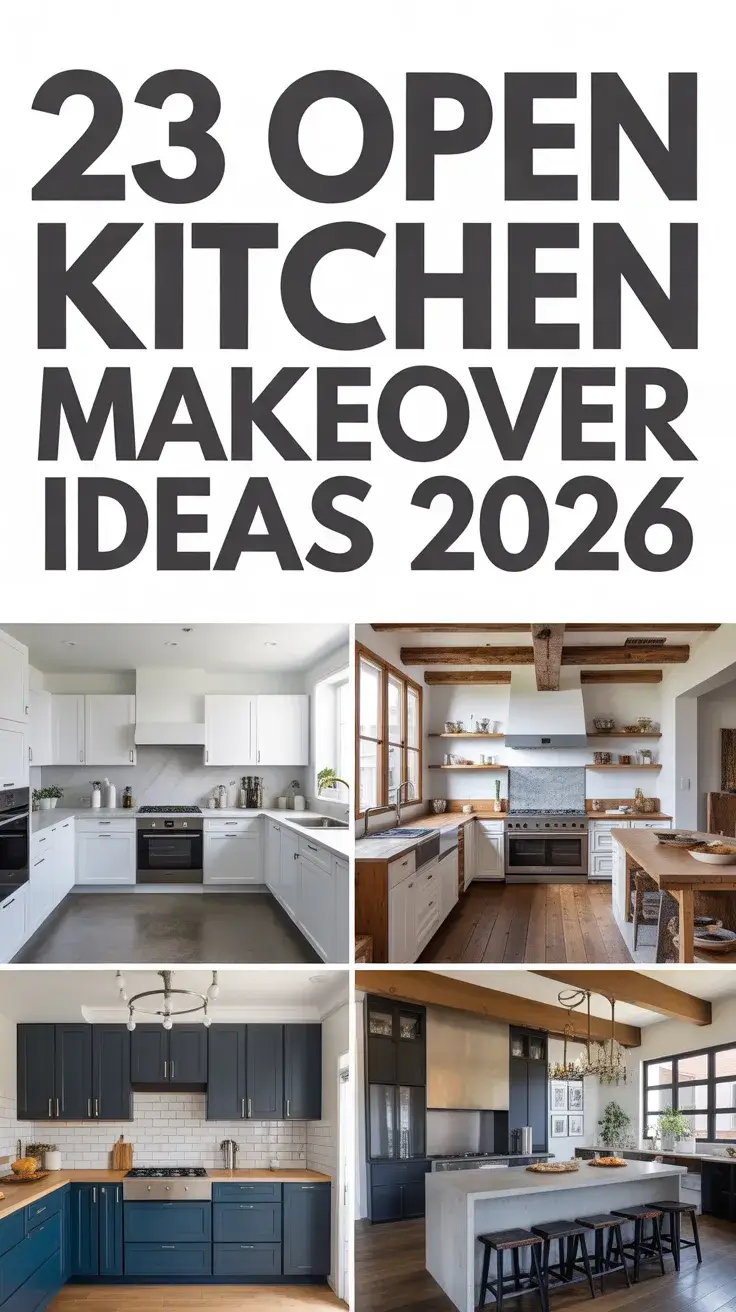 Open Kitchen Makeover Ideas 2026: Modern Designs, Open Shelving & Stylish Cabinet Transformations