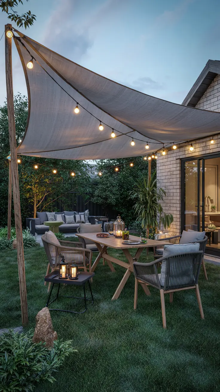 25 Sun Shade Sail Ideas Backyards 2026 For Stylish Outdoor Shade With Triangle, Diy And Lights