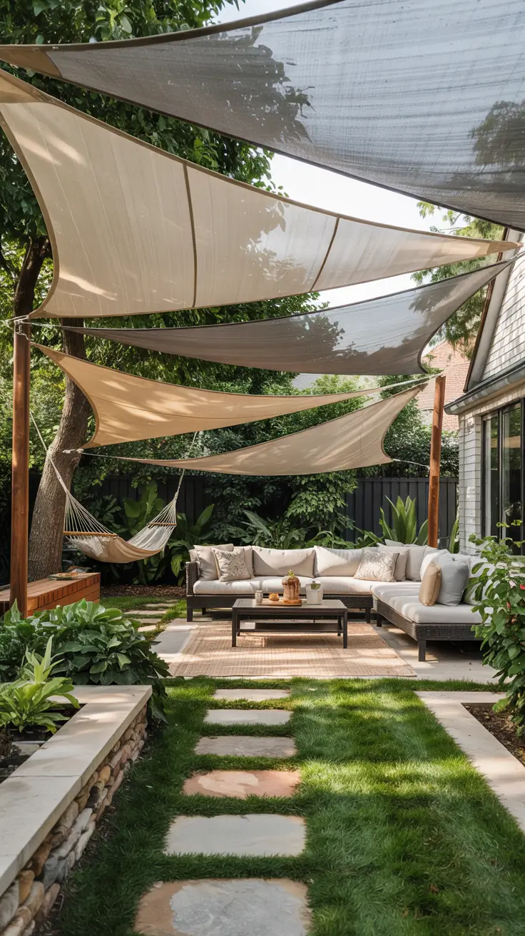 25 Sun Shade Sail Ideas Backyards 2026 For Stylish Outdoor Shade With Triangle, Diy And Lights